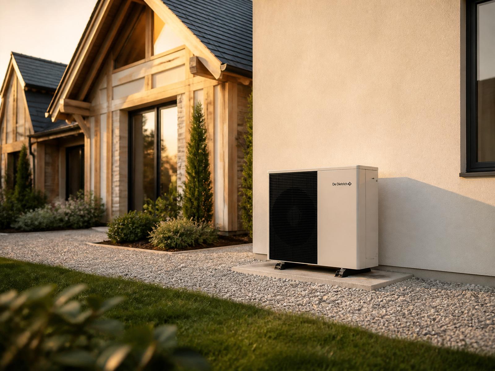 Maison moderne équipée d'une pompe à chaleur air/eau en Normandie